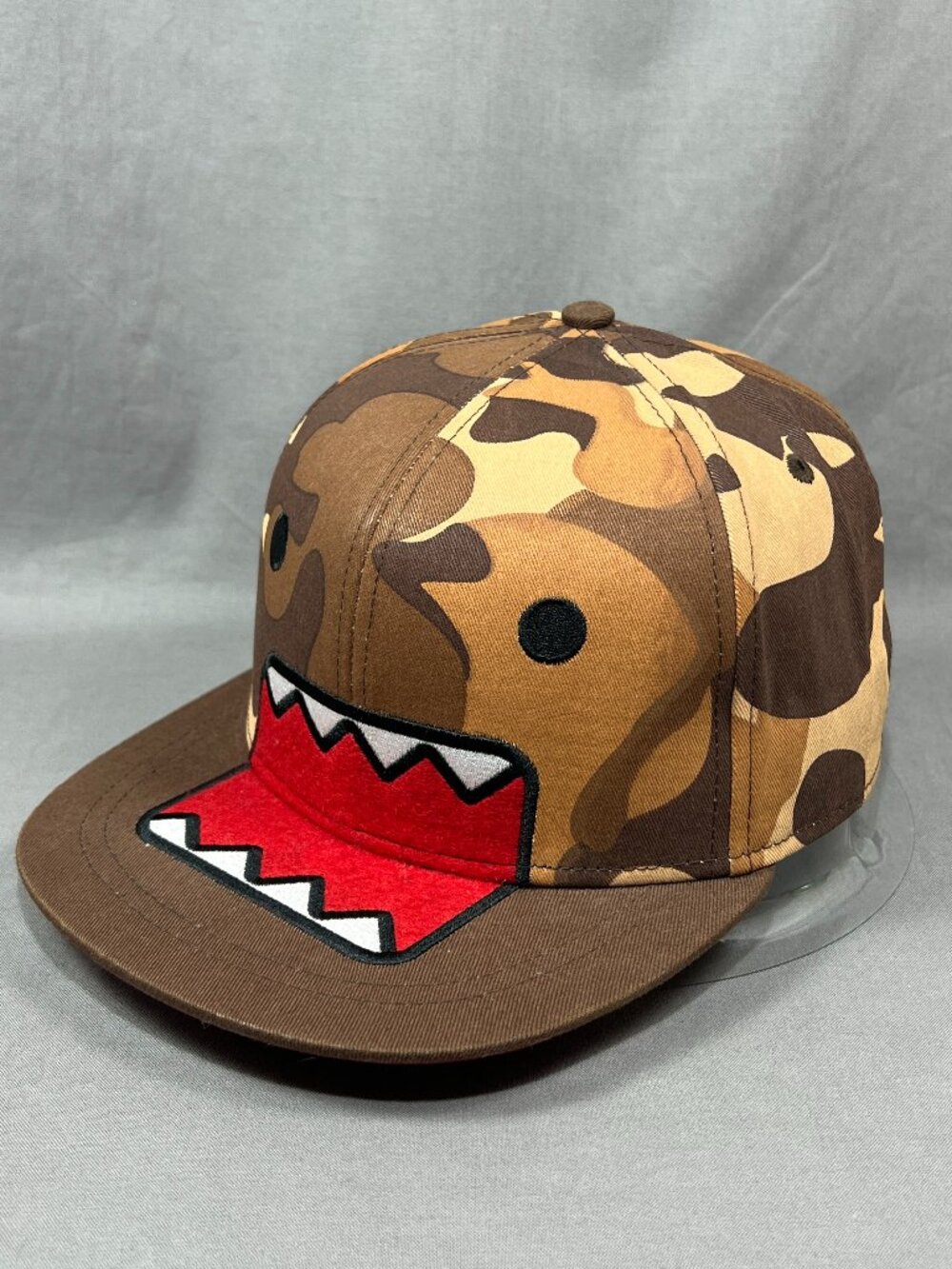 Domo Kun Snapback Hat Brown Camouflage Adjustable NHK TYO Japan Flat Visor Mens